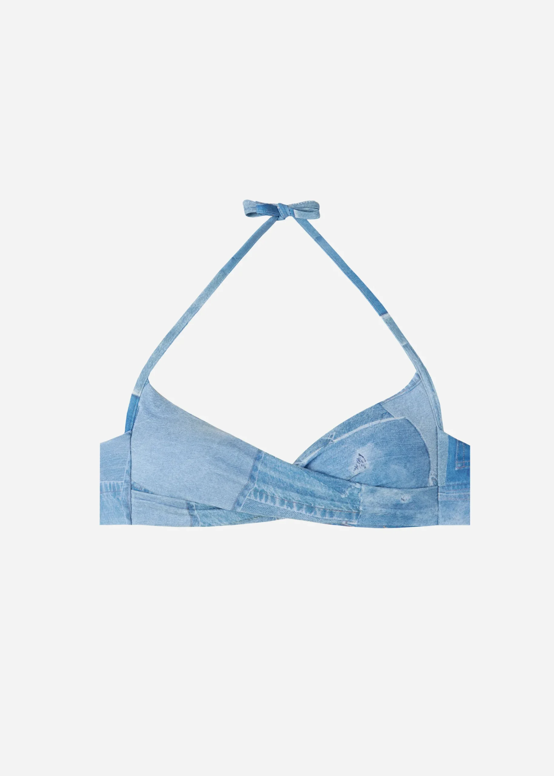 Haut De Maillot Triangle Rembourre Croisements Denim Ibiza