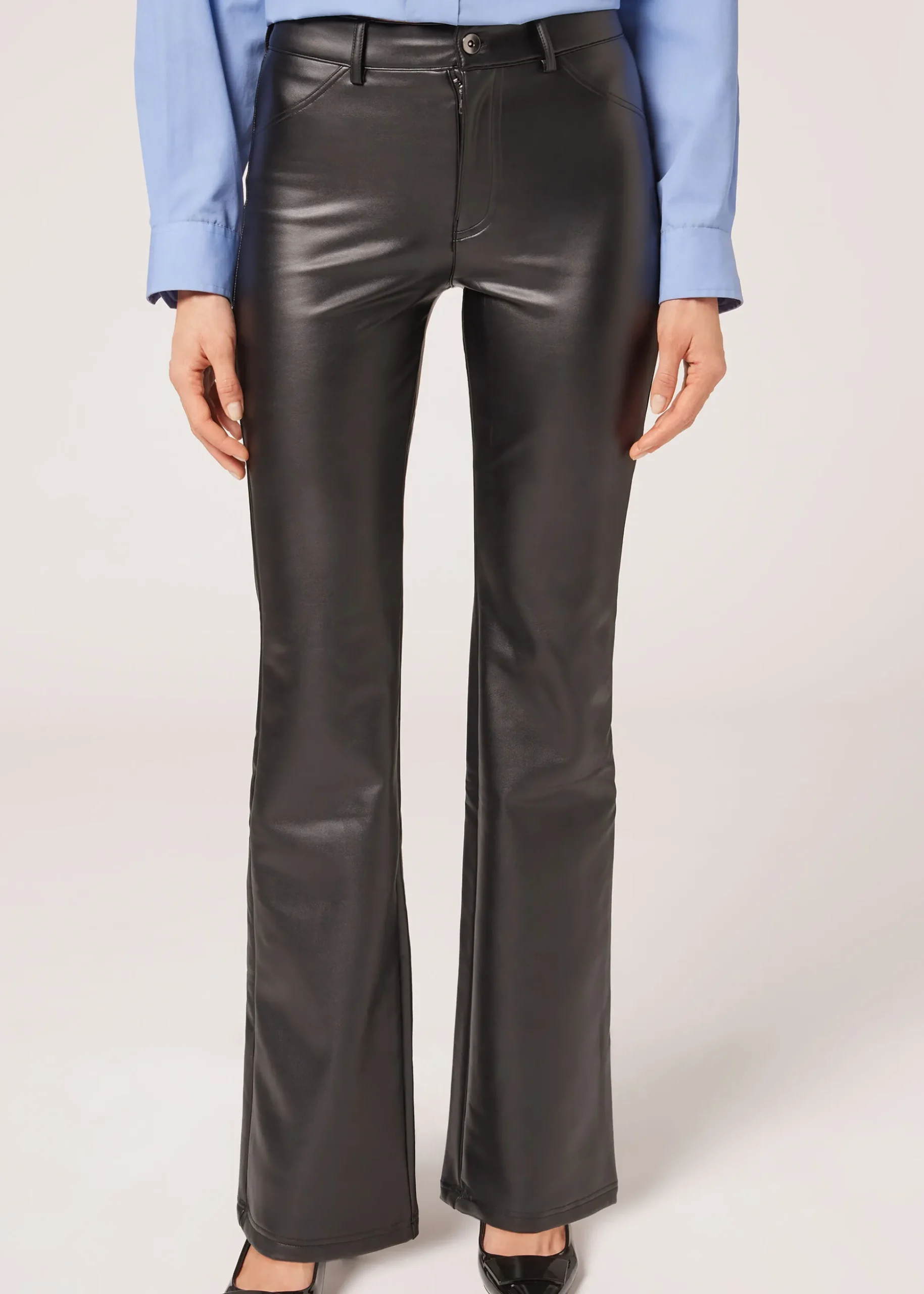 Legging A Pattes D'Elephant Thermique Enduit