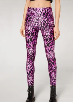 Legging Brillant Sport Motif Animalier