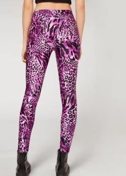 Legging Brillant Sport Motif Animalier
