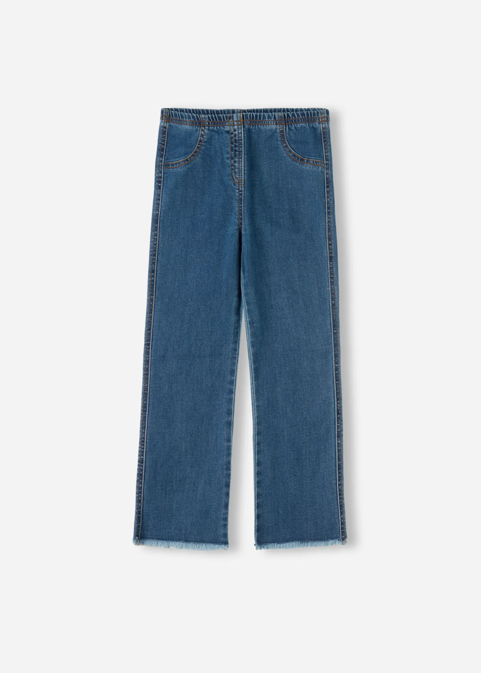 Legging Court En Jean A Pattes D'Elephant Pour Fille
