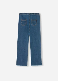 Legging Court En Jean A Pattes D'Elephant Pour Fille