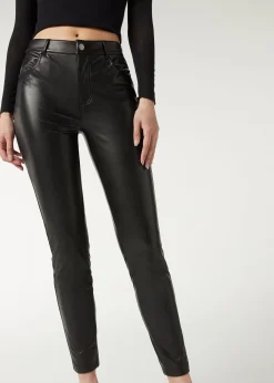 Legging Effet Cuir Thermique