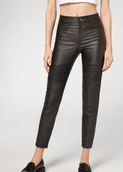 Legging Motard Skinny Enduit