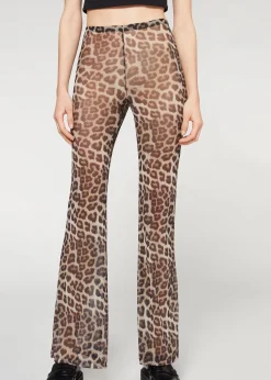 Legging Pattes D'Elephant En Tulle Imprime