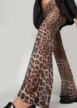 Legging Pattes D'Elephant En Tulle Imprime