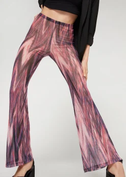 Legging Pattes D'Elephant En Tulle Imprime