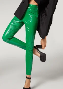 Legging Skinny En Vinyle Thermique