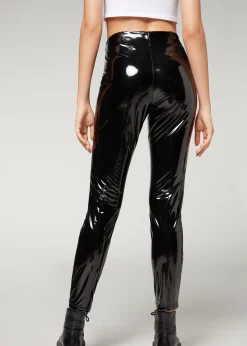 Legging Skinny En Vinyle Thermique