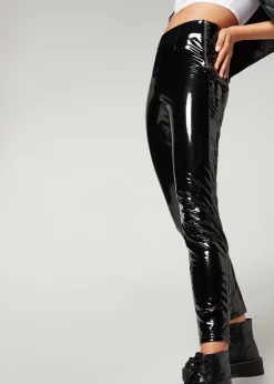 Legging Skinny En Vinyle Thermique