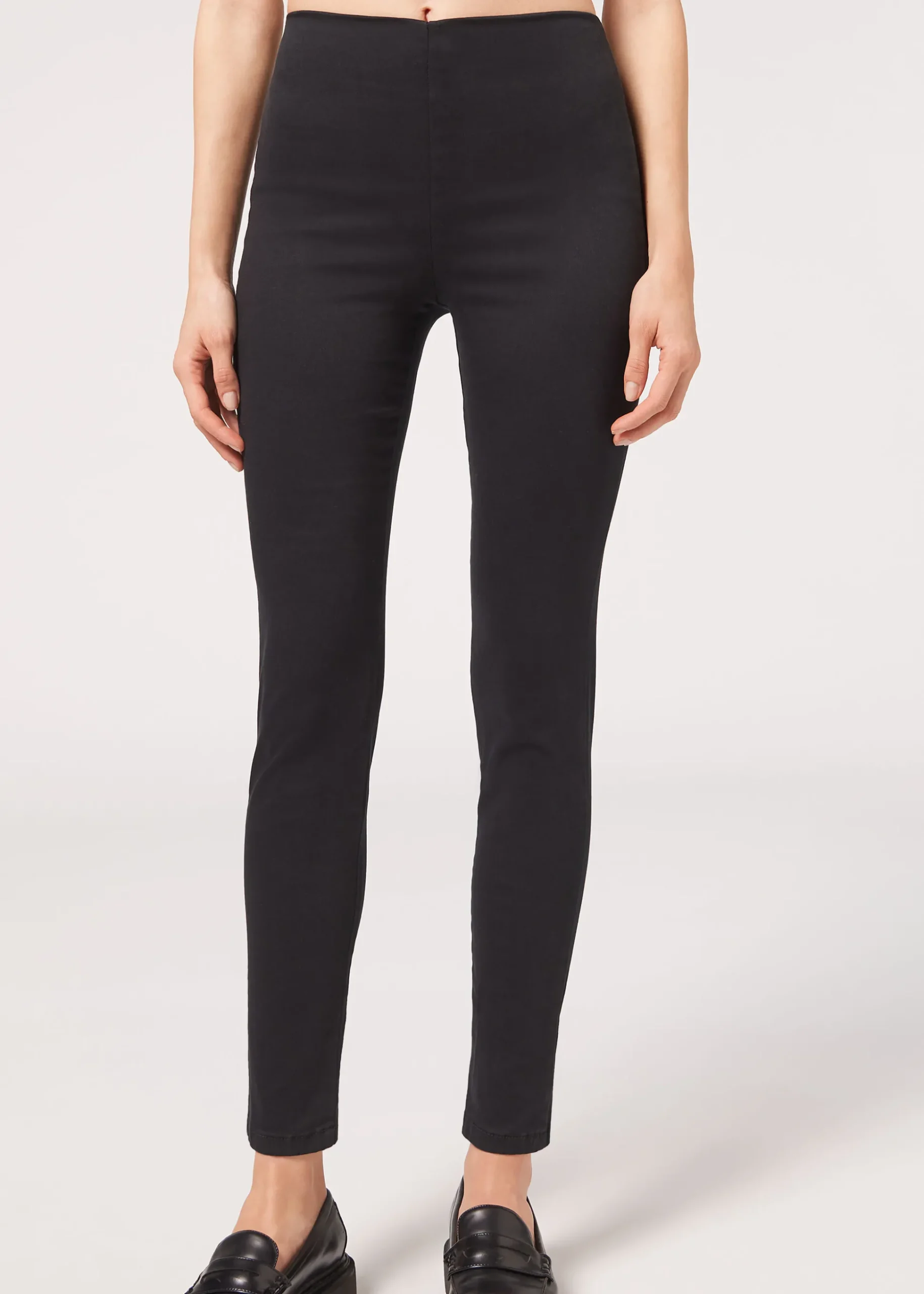Leggings En Denim Skinny Taille Haute