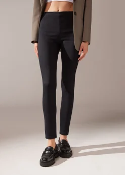 Leggings En Denim Skinny Taille Haute
