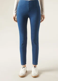 Leggings En Denim Skinny Taille Haute