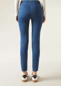 Leggings En Denim Skinny Taille Haute