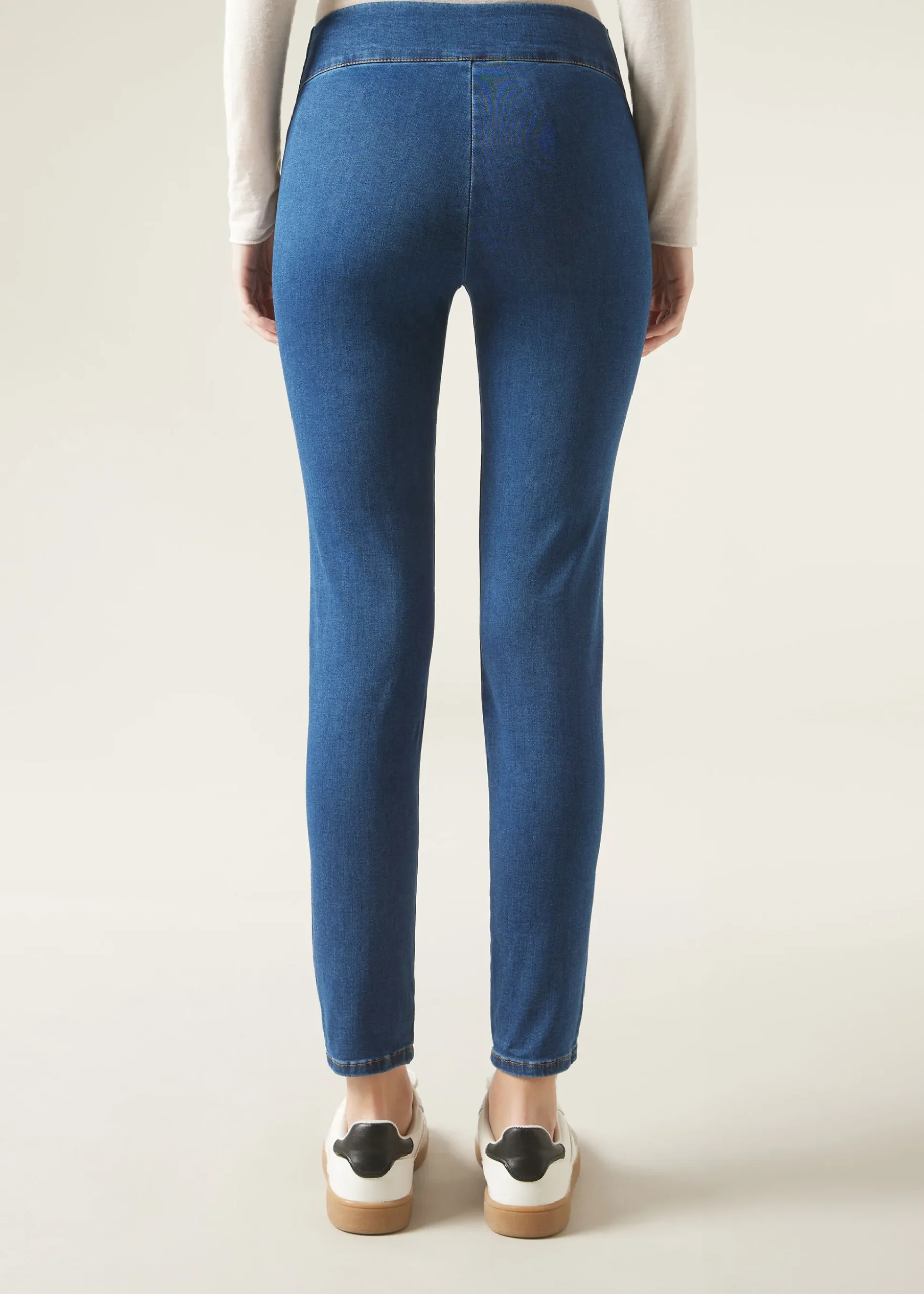 Leggings En Denim Skinny Taille Haute