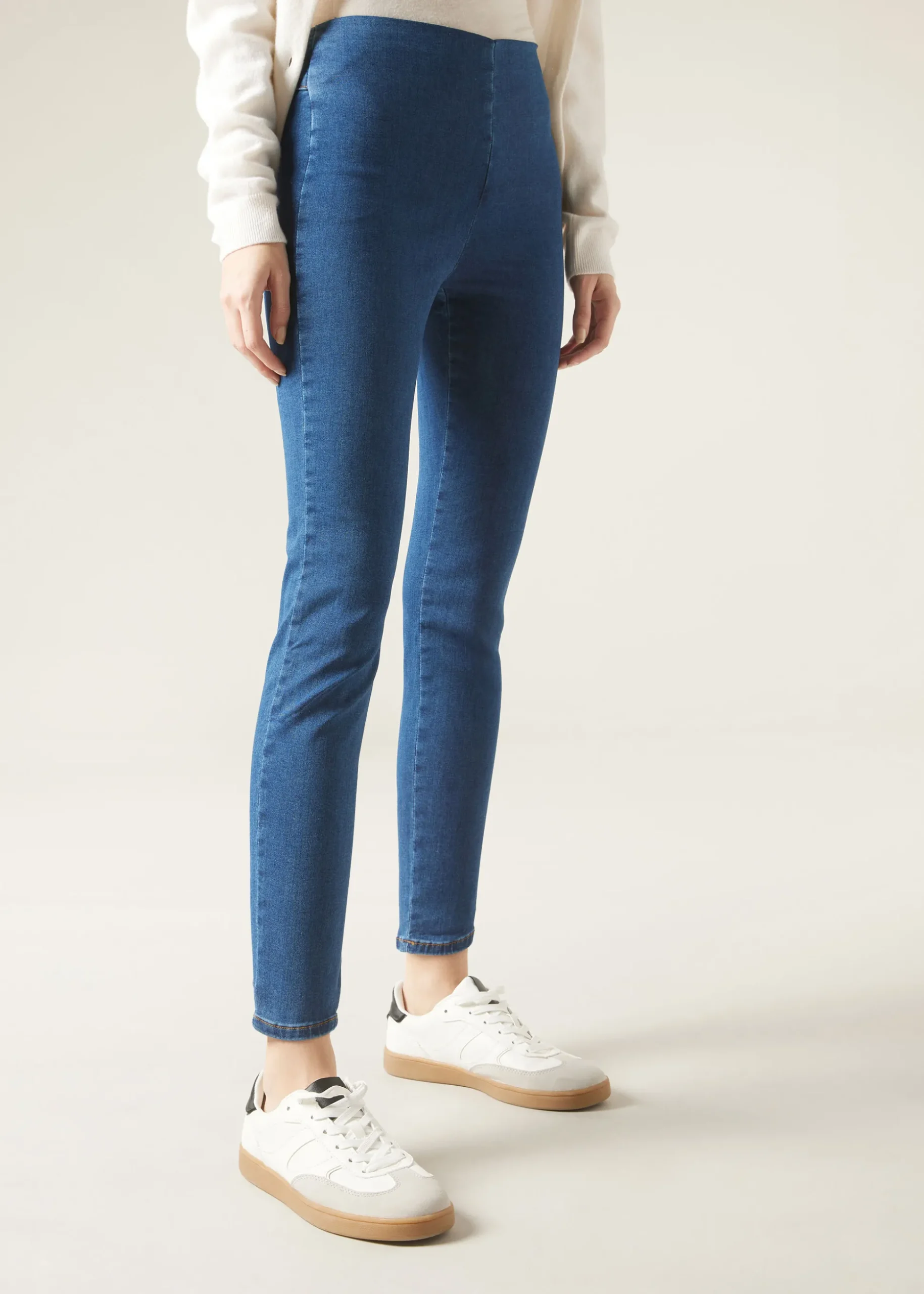 Leggings En Denim Skinny Taille Haute