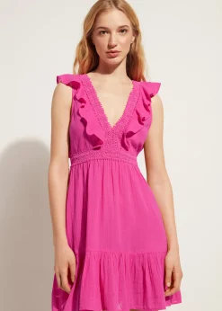 Robe Courte Avec Volant Et Passementerie