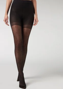 Total Shaper Collant Remodelant Voile 30 Deniers A Motifs Pois